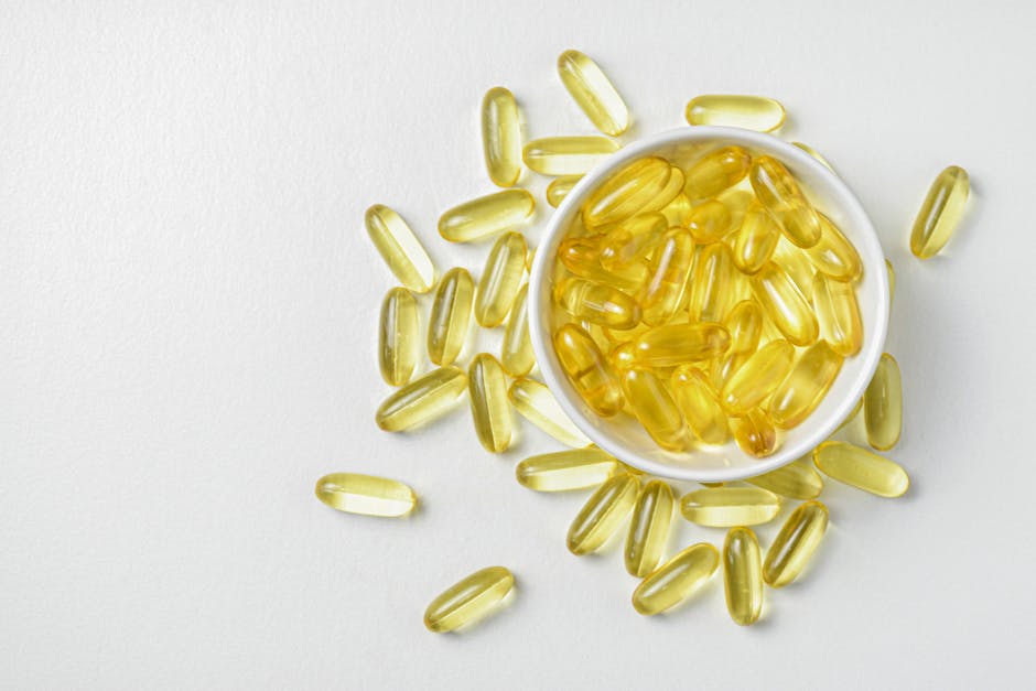 Omega-3 fish oil capsules for heart and brain health